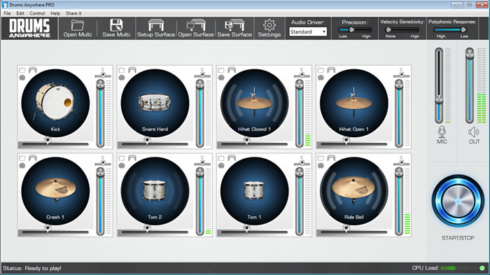 DrumsAnywhere interface
